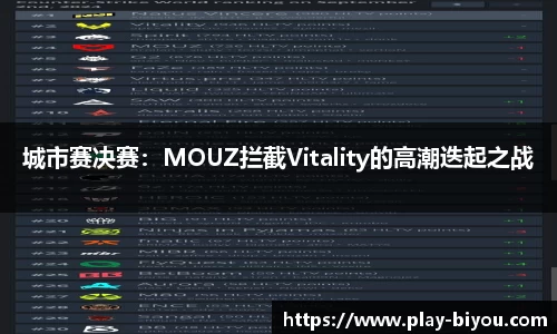 城市赛决赛：MOUZ拦截Vitality的高潮迭起之战